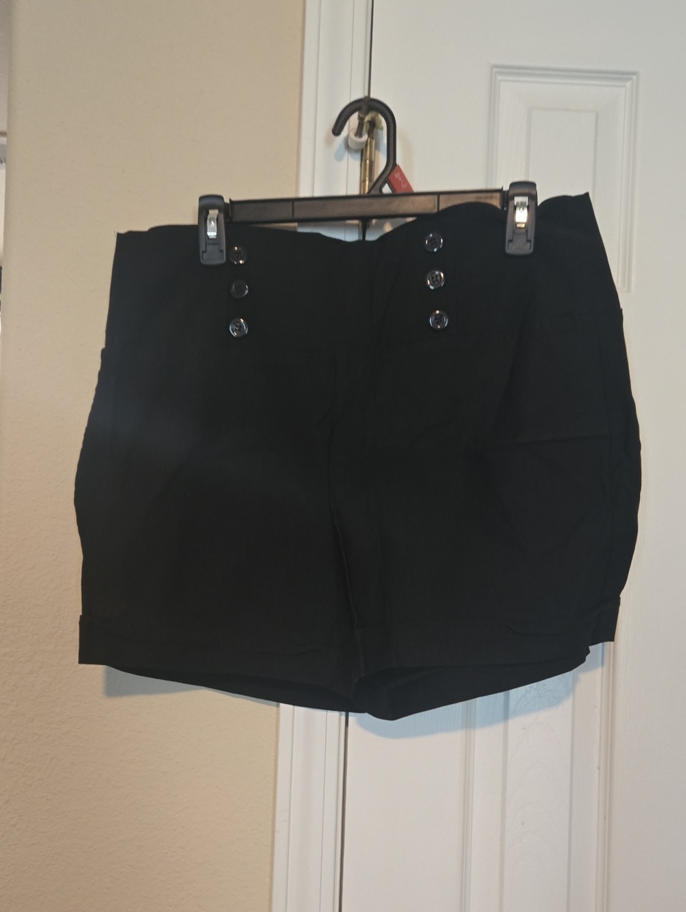 Deb High-Rise Black Sailor-Style Shorts